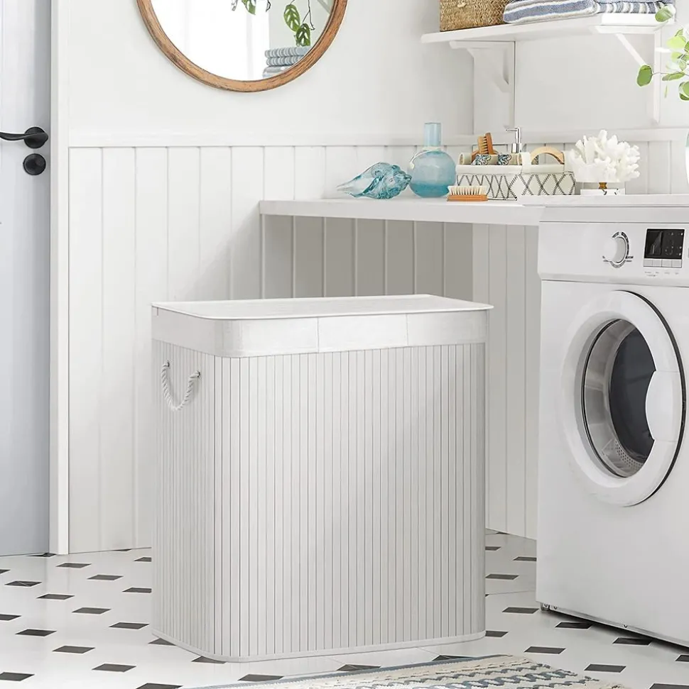 Best SONGMICS Chariot à linge 2 paniers noir