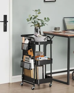 Shop SONGMICS Chariot 4 niveaux Blanc