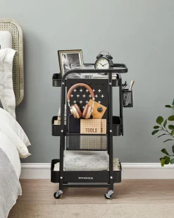 Shop SONGMICS Chariot 4 niveaux Blanc