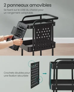 Shop SONGMICS Chariot 4 niveaux Blanc