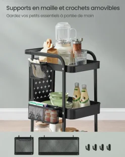 Shop SONGMICS Chariot 4 niveaux Blanc