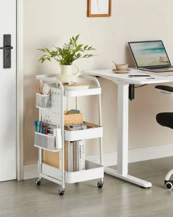 Shop SONGMICS Chariot 4 niveaux Blanc