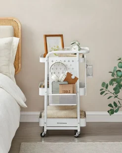 Shop SONGMICS Chariot 4 niveaux Blanc