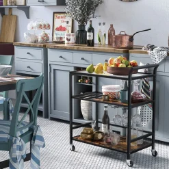 Flash Sale SONGMICS Chariot de bar avec étagère Noir