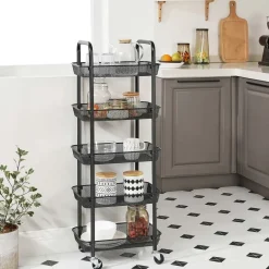 Clearance SONGMICS Chariot mobile à 5 niveaux Noir