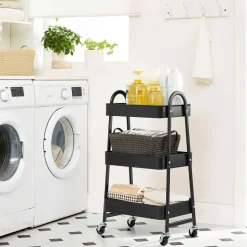 Best Sale SONGMICS Chariot mobile à 3 niveaux noir