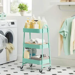 Best Sale SONGMICS Chariot mobile à 3 niveaux noir