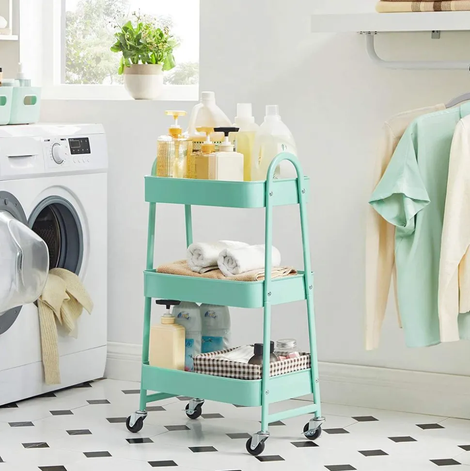 Best Sale SONGMICS Chariot mobile à 3 niveaux noir