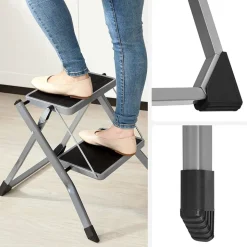 Discount SONGMICS Échelle 5 marches en aluminium Blanc