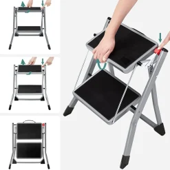 Discount SONGMICS Échelle 5 marches en aluminium Blanc