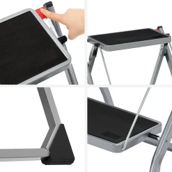 Discount SONGMICS Échelle 5 marches en aluminium Blanc