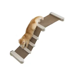 Best Sale SONGMICS Échelle avec hamac pour chat mural Marron Avoine + Marron Café