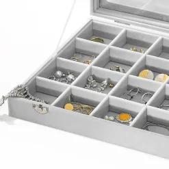 Cheap SONGMICS Coffre à bijoux gris