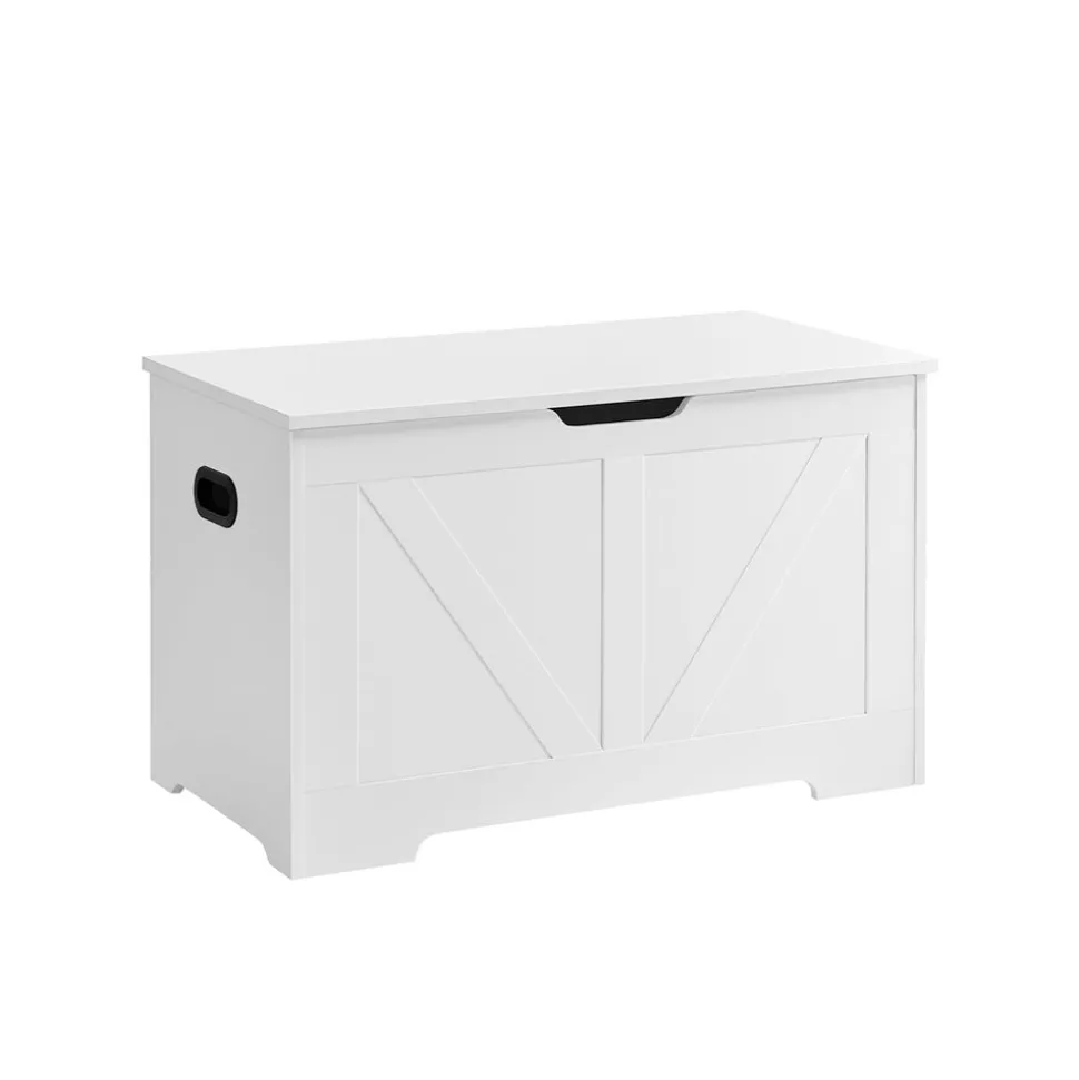 Cheap SONGMICS Coffre de rangement avec 2 charnières de sécurité marron rustique