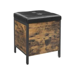 Discount SONGMICS Coffre de rangement banquette Marron Vintage