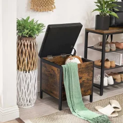 Discount SONGMICS Coffre de rangement banquette Marron Vintage