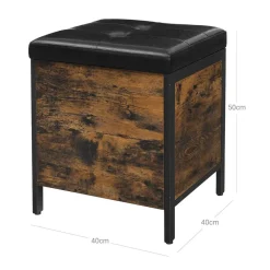 Discount SONGMICS Coffre de rangement banquette Marron Vintage