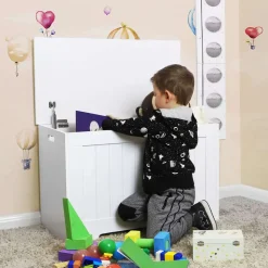 Clearance SONGMICS Coffre de rangement bois Blanc