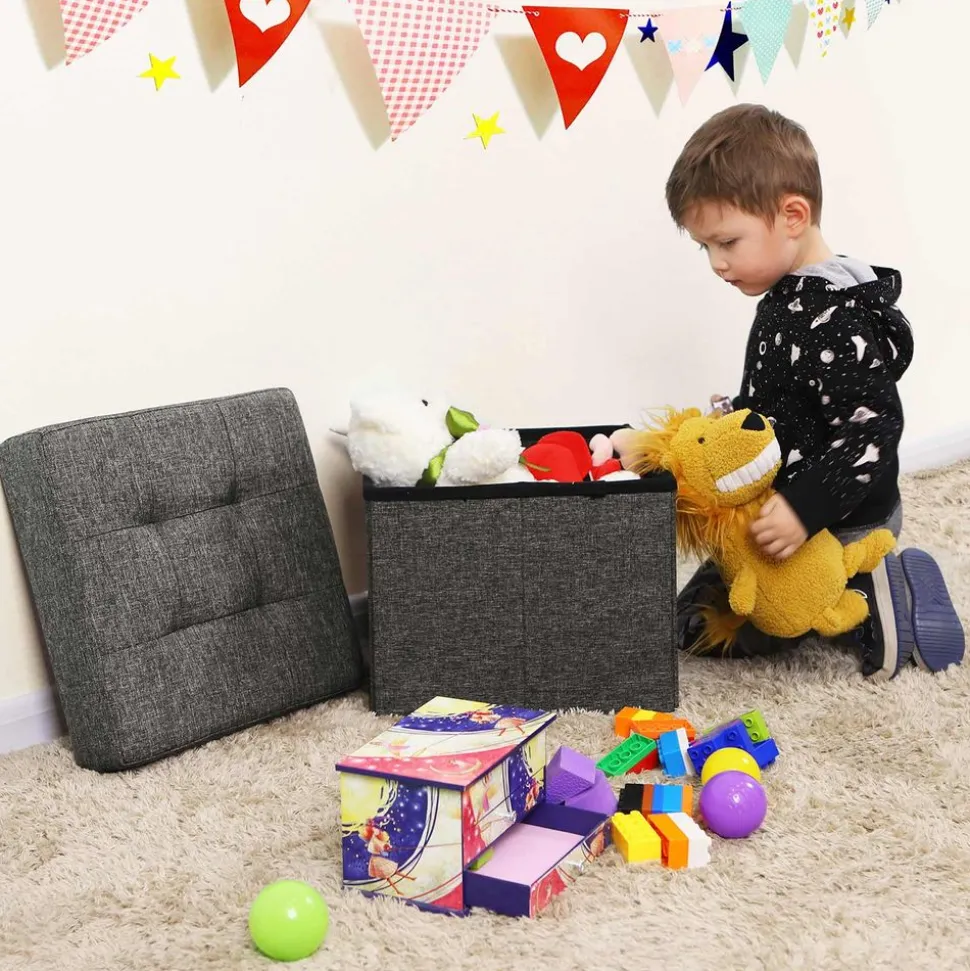 Shop SONGMICS Coffre de rangement 40L Gris Foncé