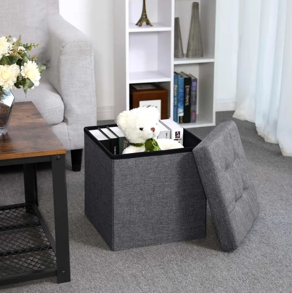 Shop SONGMICS Coffre de rangement 40L Gris Foncé