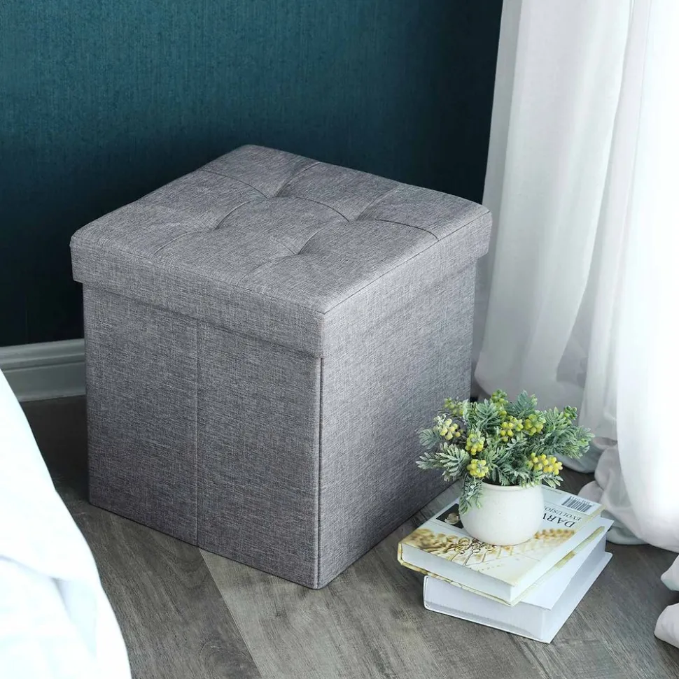 Shop SONGMICS Coffre de rangement 40L gris chiné