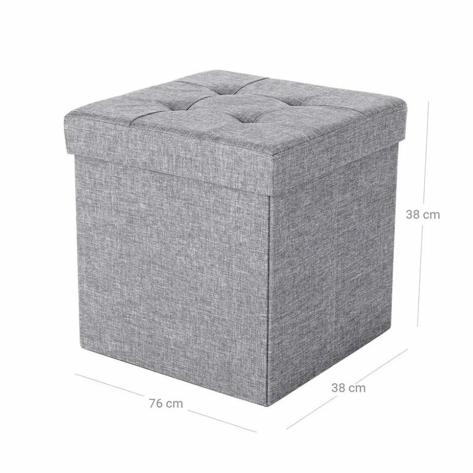 Shop SONGMICS Coffre de rangement 40L gris chiné