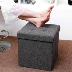 Best SONGMICS Coffre de rangement 40L gris clair