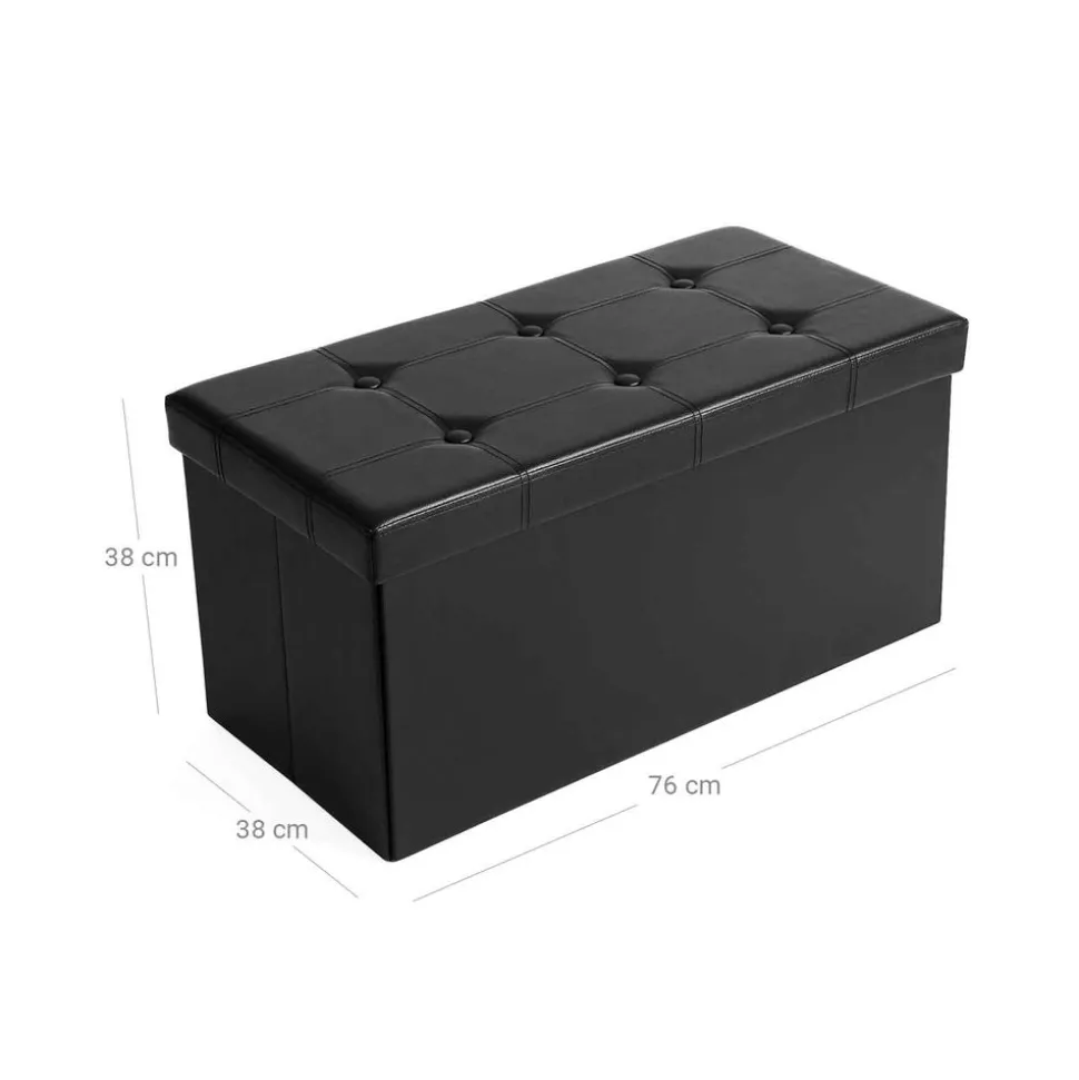 Fashion SONGMICS Coffre de rangement 80L Noir