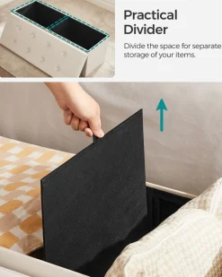 Fashion SONGMICS Coffre de rangement pliable 110 x 38 x 38 cm beige