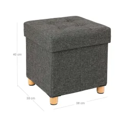 New SONGMICS Coffre rangement 40L gris foncé