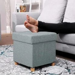 New SONGMICS Coffre rangement 40L gris foncé