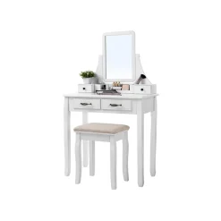Cheap SONGMICS Coiffeuse 2 tiroirs Blanc