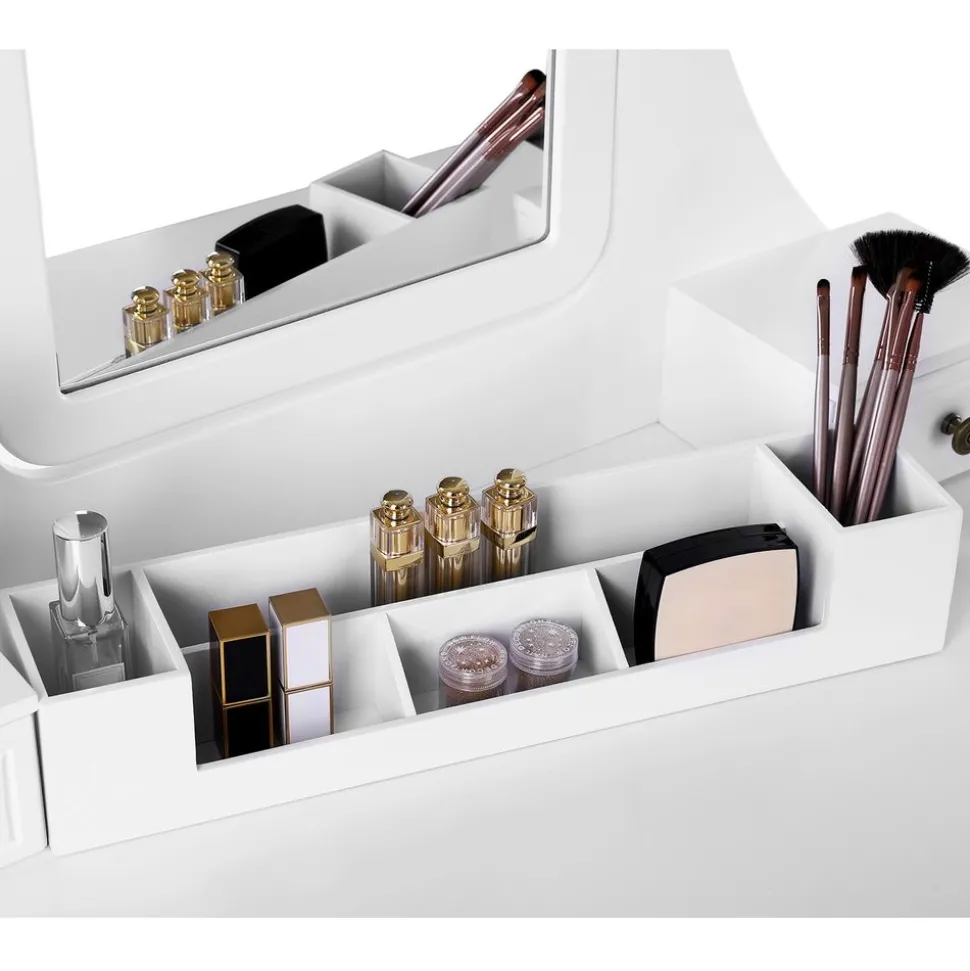 Cheap SONGMICS Coiffeuse 2 tiroirs Blanc