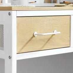 Store SONGMICS Coiffeuse avec tabouret Blanc