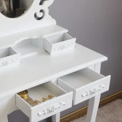 Fashion SONGMICS Coiffeuse burlesque Blanc