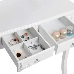 Fashion SONGMICS Coiffeuse burlesque Blanc