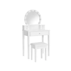 Clearance SONGMICS Coiffeuse LED Blanc