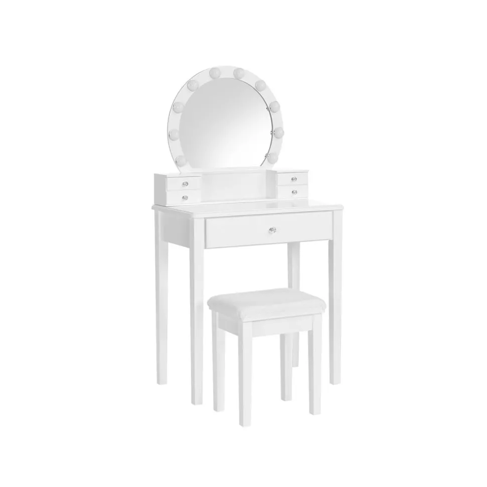 Clearance SONGMICS Coiffeuse LED Blanc