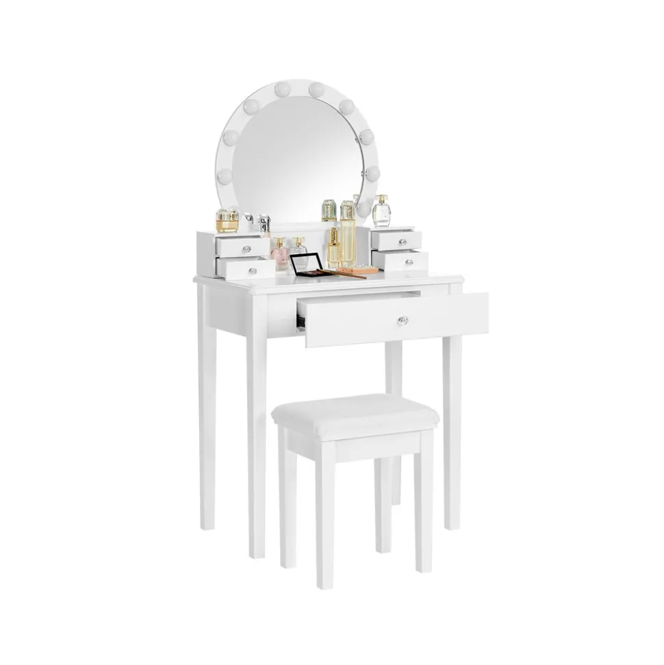 Clearance SONGMICS Coiffeuse LED Blanc