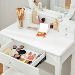 Clearance SONGMICS Coiffeuse LED Blanc