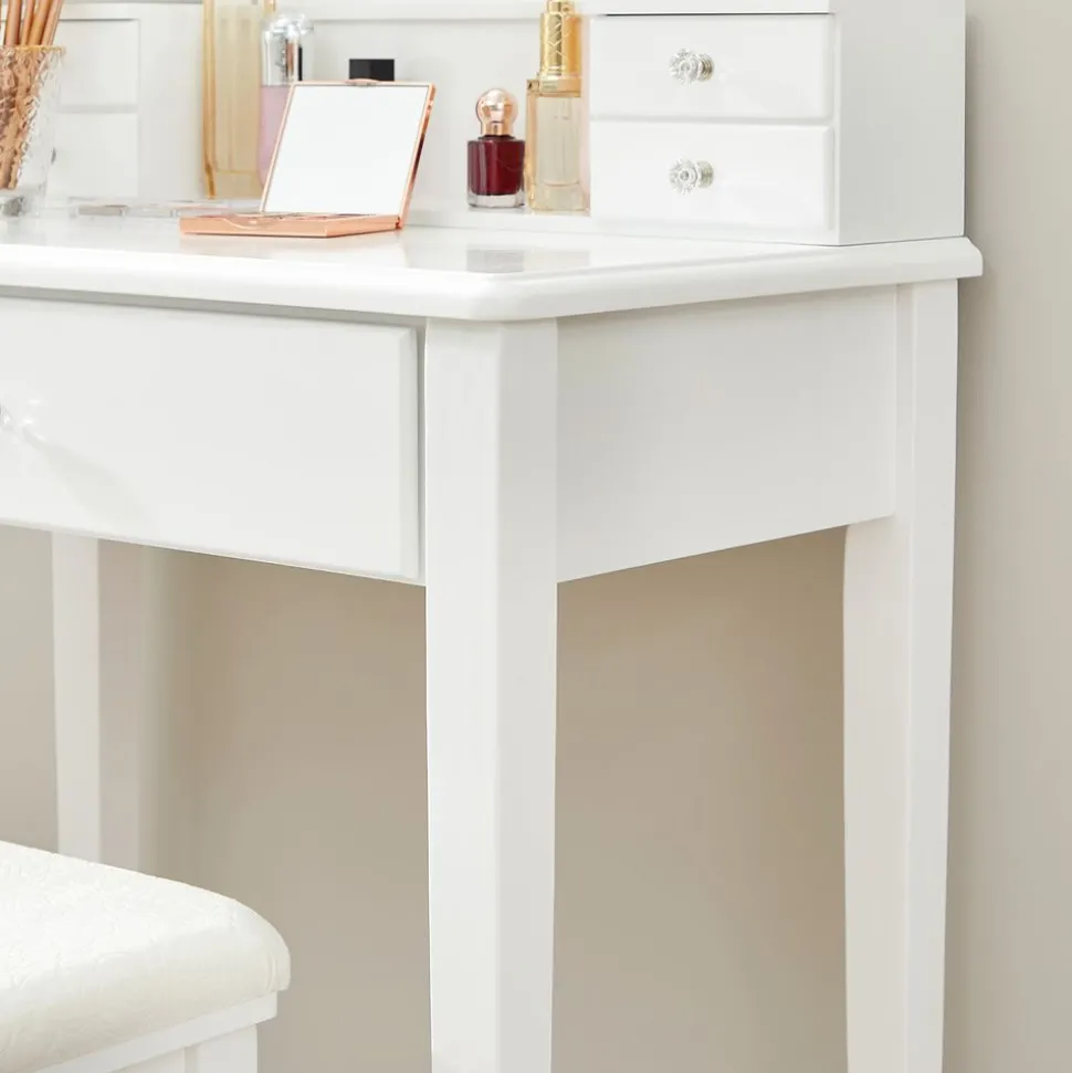 Clearance SONGMICS Coiffeuse LED Blanc