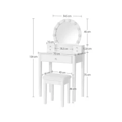 Clearance SONGMICS Coiffeuse LED Blanc