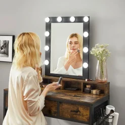 Online SONGMICS Coiffeuse LED rustique