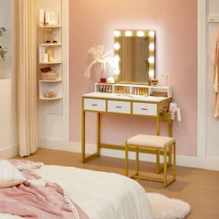 Online SONGMICS Coiffeuse LED rustique