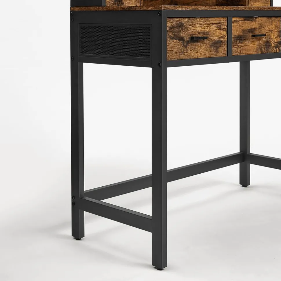 Outlet SONGMICS Coiffeuse miroir oval rustique