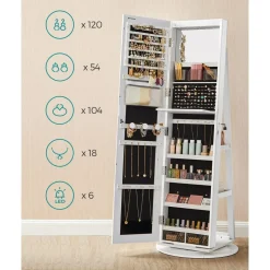 New SONGMICS Coiffeuse miroir rectangulaire Blanc