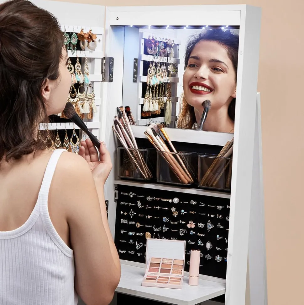 New SONGMICS Coiffeuse miroir rectangulaire Blanc