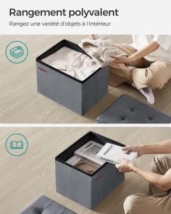 Shop SONGMICS Collection EKHO - Banc d'entrée en PU marron caramel