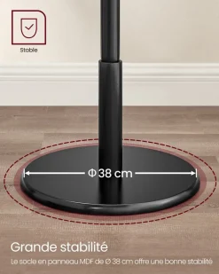 Best SONGMICS Collection LUIZ – banc partie supérieure réversible capacité 300 kg noir d’encre