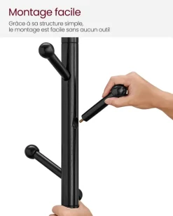 Best SONGMICS Collection LUIZ – banc partie supérieure réversible capacité 300 kg noir d’encre